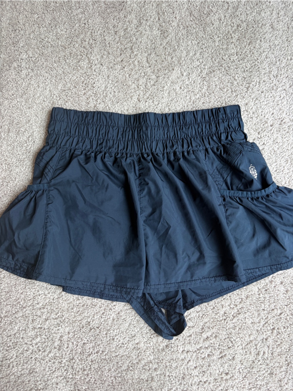 Free People get your flirt on shortsie, size med, midnight navy